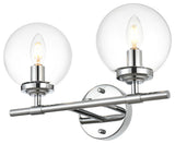 2 Light Chrome And Clear Bath Sconce