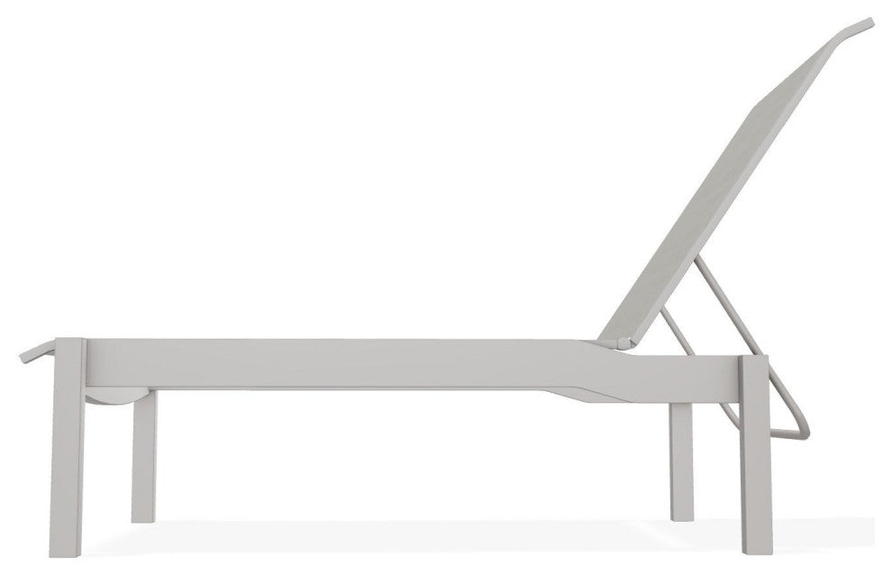 Leeward Sling Stackable Outdoor Chaise Lounge, Deacon/Warm Gray
