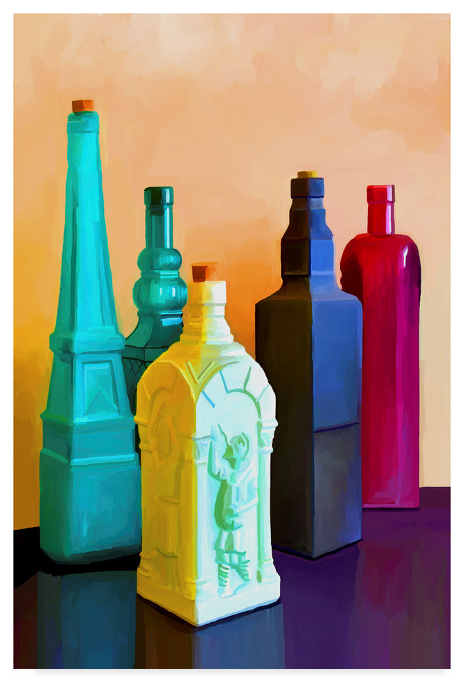 "Color Bottles" by Ata Alishahi, Canvas Art, 12"x19"