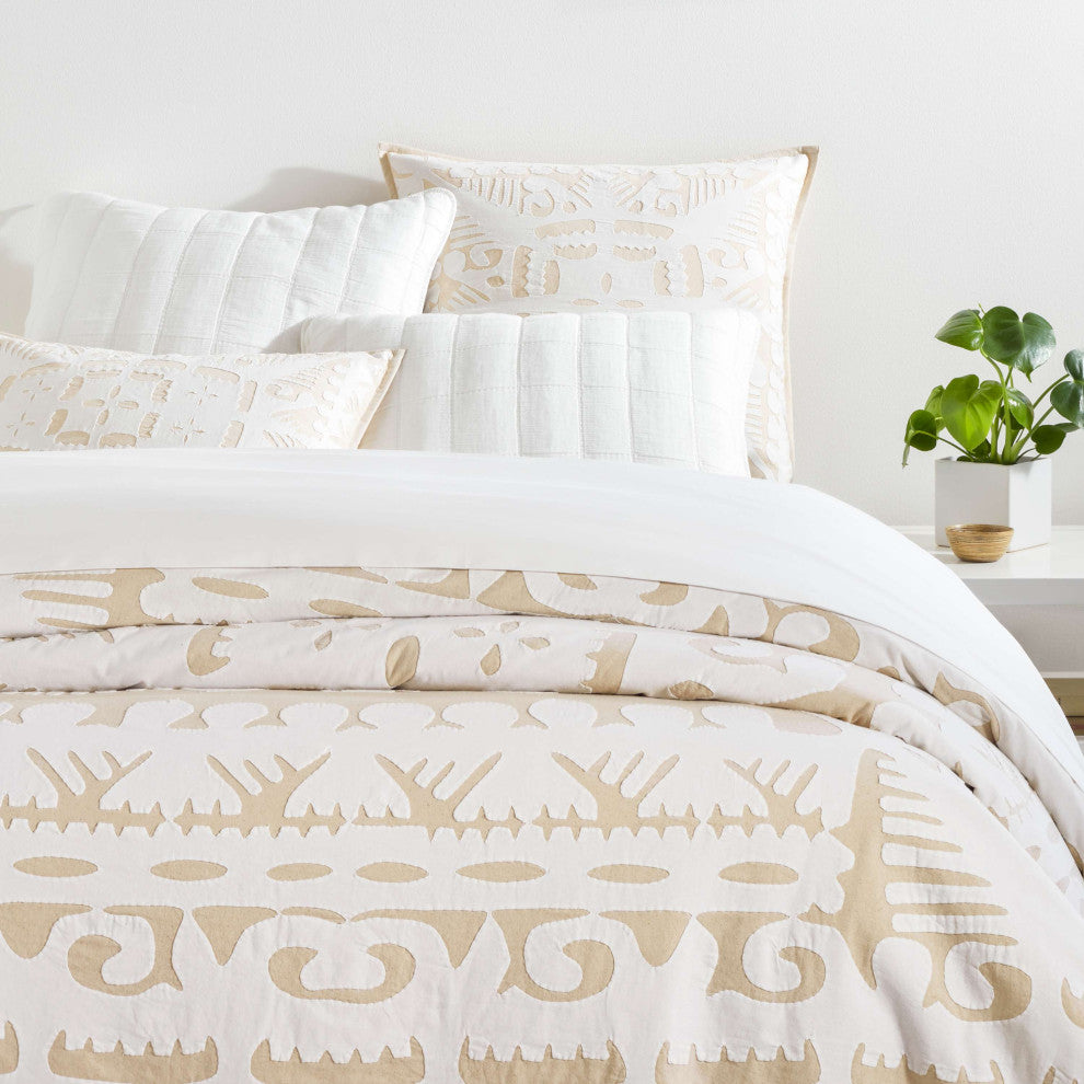Knight Wood Cutwork Natural Coverlet, King