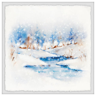 "Winter Stream" Framed Painting Print, 24x24