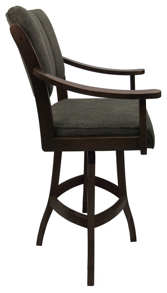 Swivel Counter Wood Bar Stool Casa on S-Base, Sanora Brown, Brown Honey, 30"