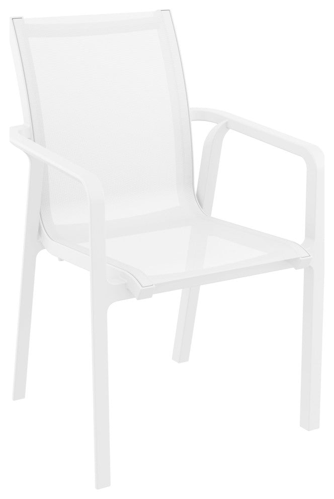 Pacific Sling Arm Chair, Set of 2, White Frame/White Sling