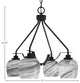 Odyssey 4 Light, Chandelier In Matte Black Finish With 6" Onyx Swirl Glass