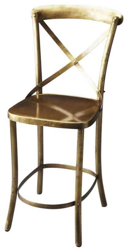 24" Gold Iron Bar Chair