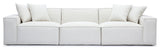 Mindy Chenille Basketweave Modular Sofa, Cream