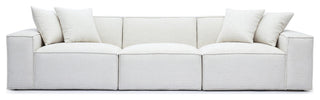 Mindy Chenille Basketweave Modular Sofa, Cream