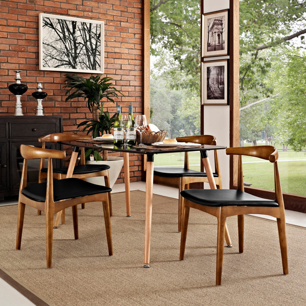 Tracy Dining Chairs Wood Set of 4, Black