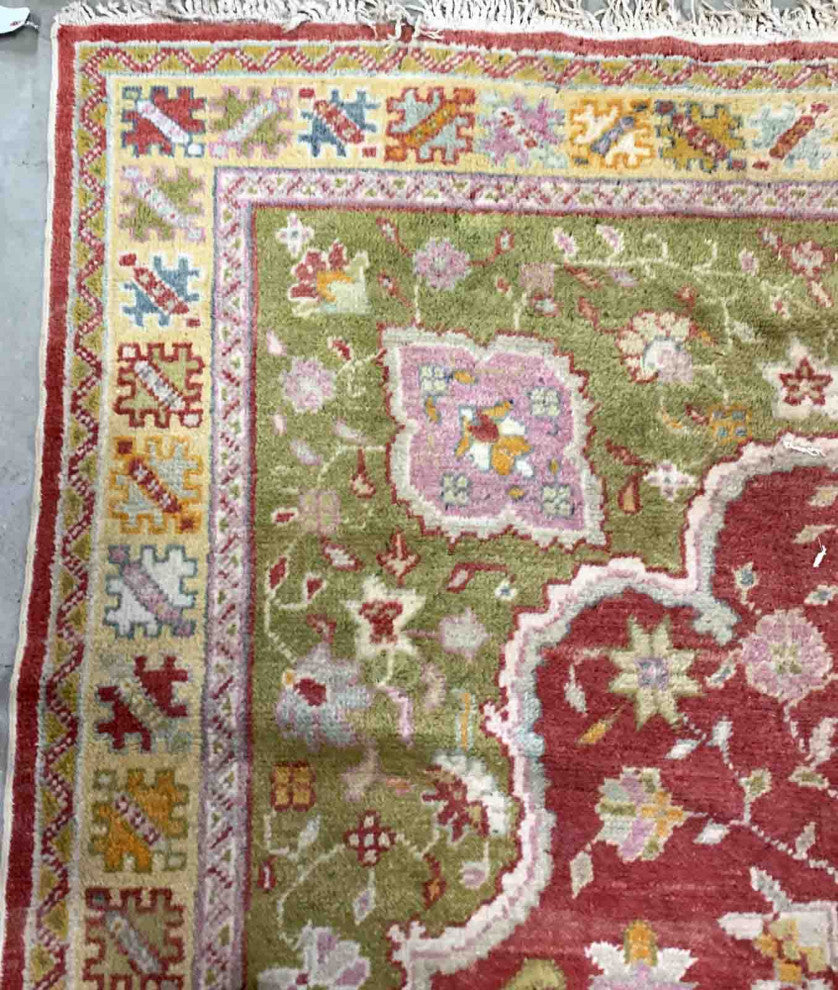 Handmade Antique Turkish Oushak Rug, 8.1'x10.2', 247cmx311cm 1910s