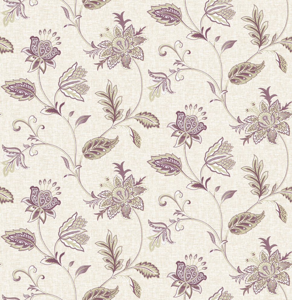 Georgette Burgundy Jacobean Wallpaper Bolt