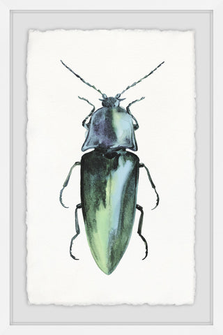 "Pointy Green Bug" Framed Painting Print, 24"x36"