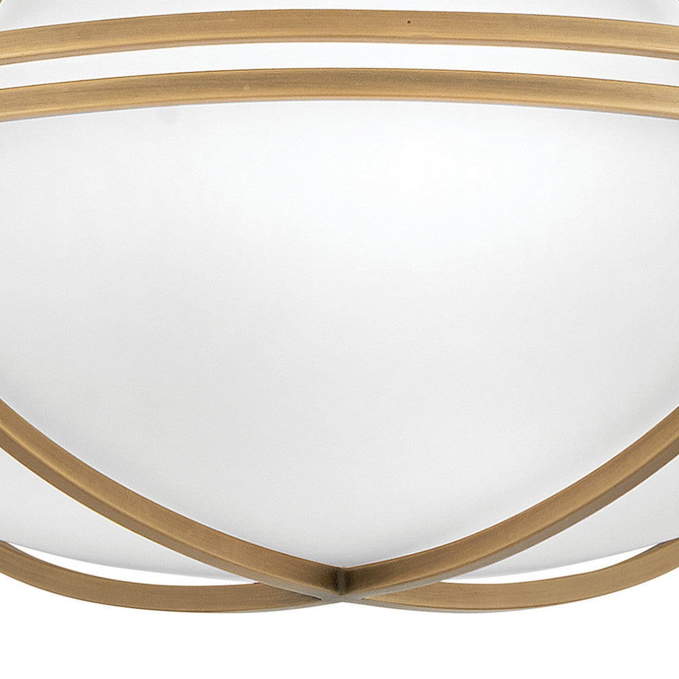 Hinkley Saddler Medium Flush Mount, Heritage Brass