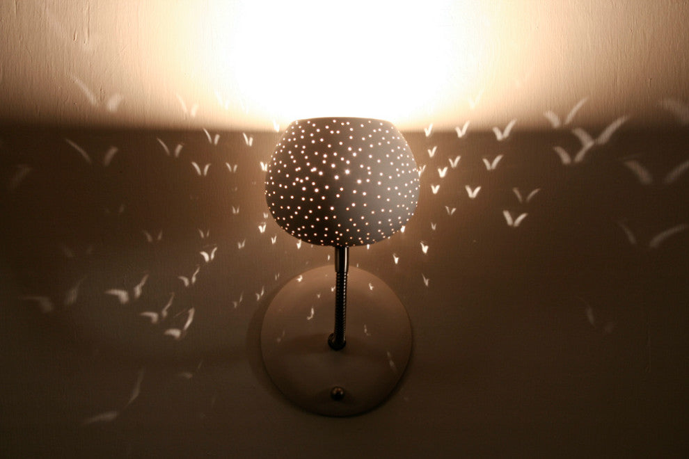 Claylight Sconce, Dot Pattern, Touch Dimmer - Xenon Bulb