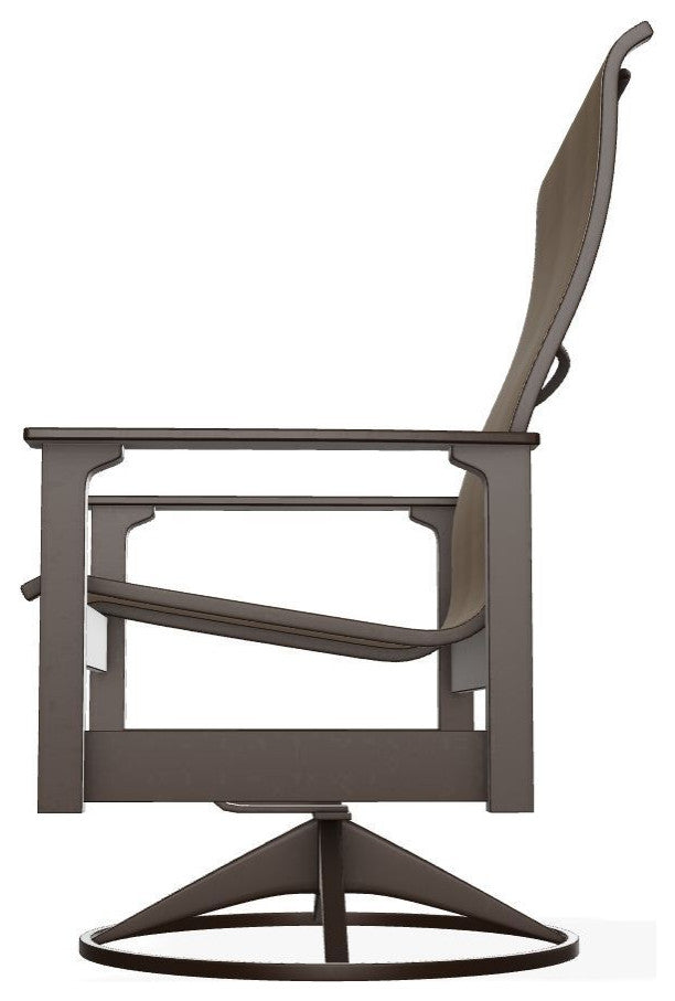 Leeward Sling Outdoor Swivel Rocker, Bark/Kona