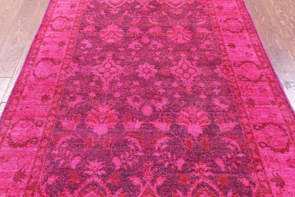 Handmade Full Pile Overdyed Wool Rug 4' 4" X 5' 11" - Q12726