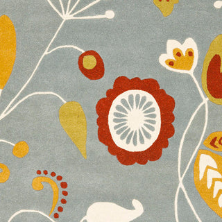 Safavieh Soho Soh772A Floral Rug, Light Blue/Multi, 6'0"x6'0" Round