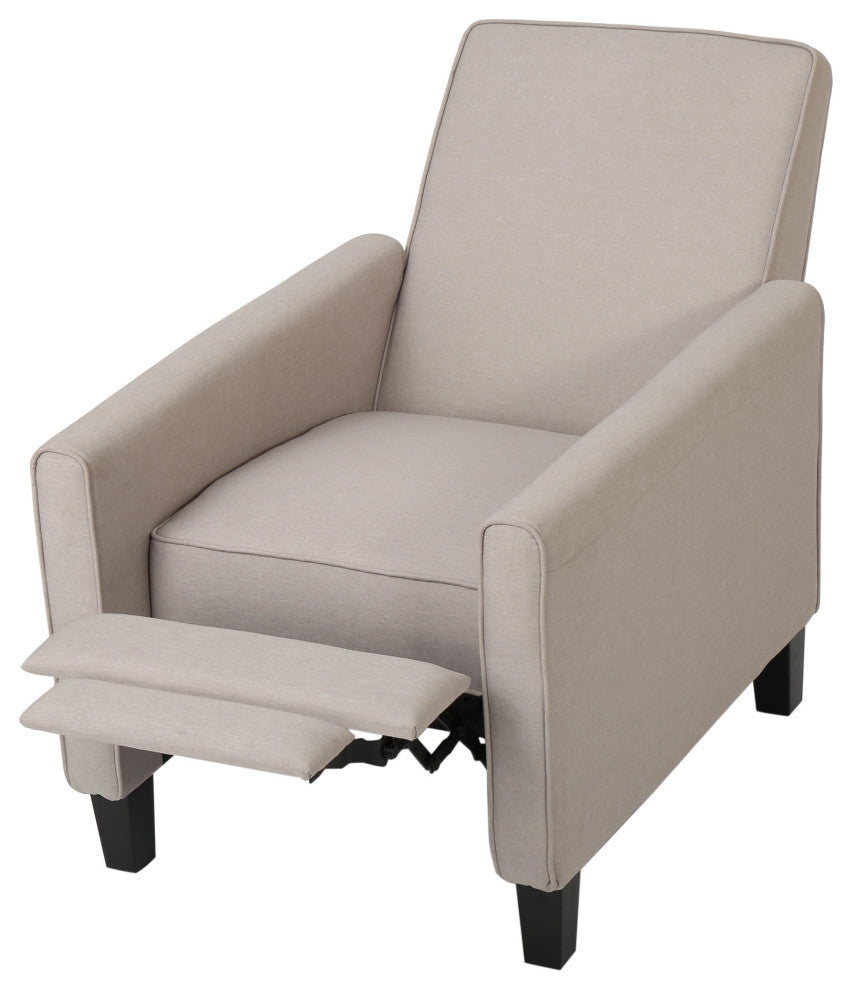 Susan Fabric Recliner, Set of 2, Wheat and Dark Brown