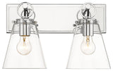 Zlite 483-2V-CH 2-Light Vanity, Clear