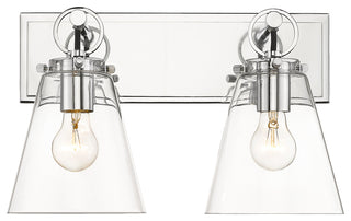 Zlite 483-2V-CH 2-Light Vanity, Clear