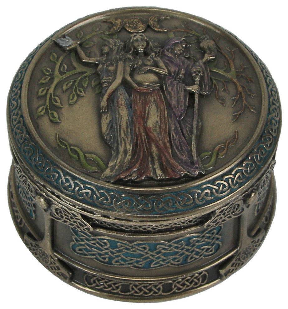 Celtic Triple Goddess Maiden Mother Crone Trinket Box