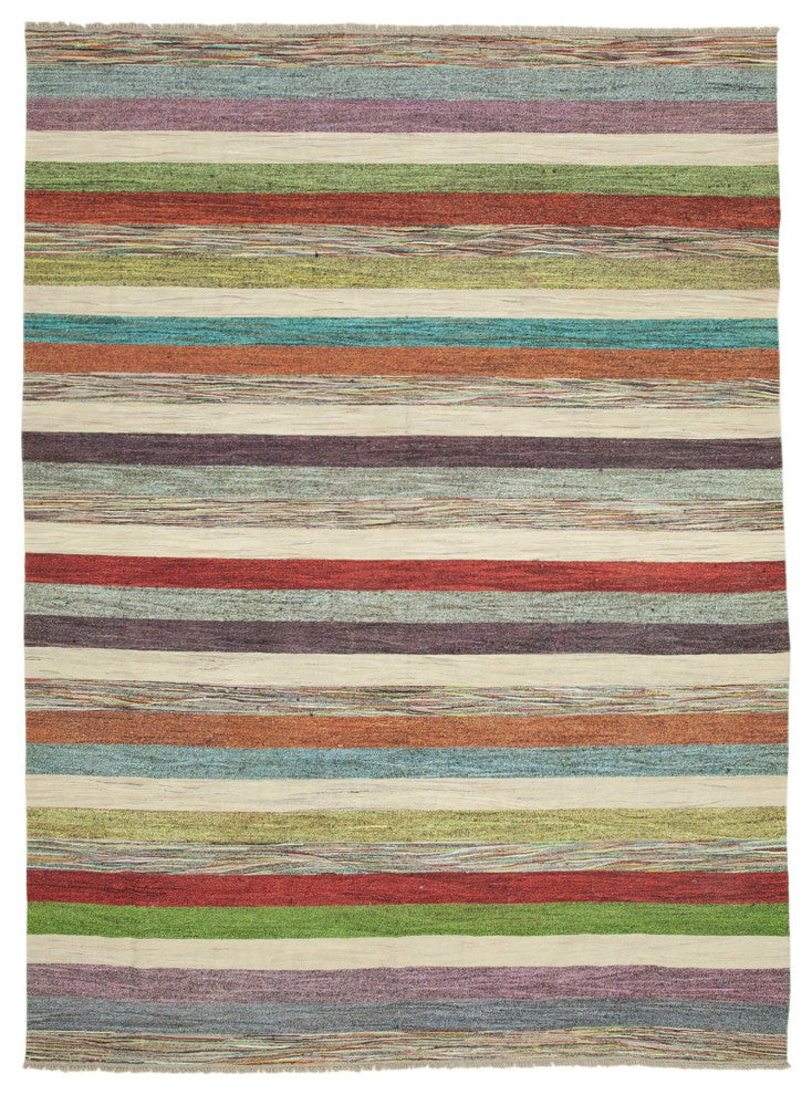 Rug N Carpet - Hand-knotted Turkish 8' 10'' x 12' 4'' Unique Wool Kilim Rug