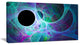 Blue Angel Wings on Black, Abstract Wall Art Canvas, 32x16