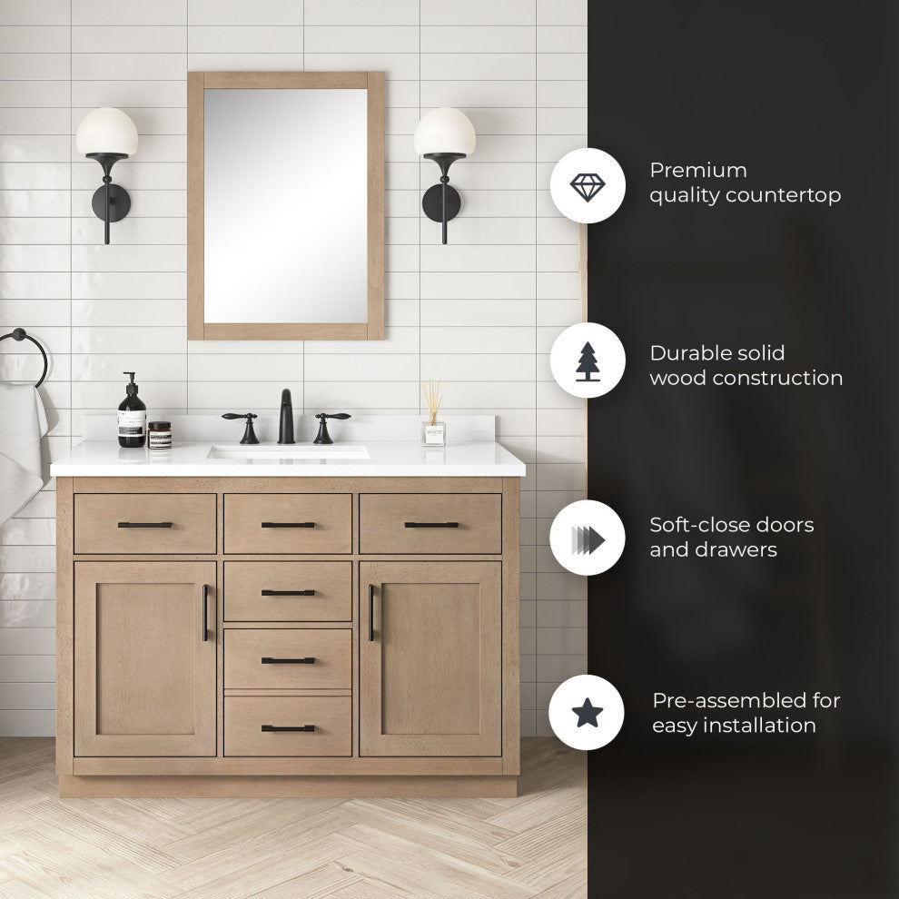 OVE Decors Bailey Vanity, Matte Black, 60"