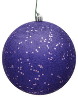 Vickerman 4.75" Purple Sequin Ball Ornament, 4 per Bag