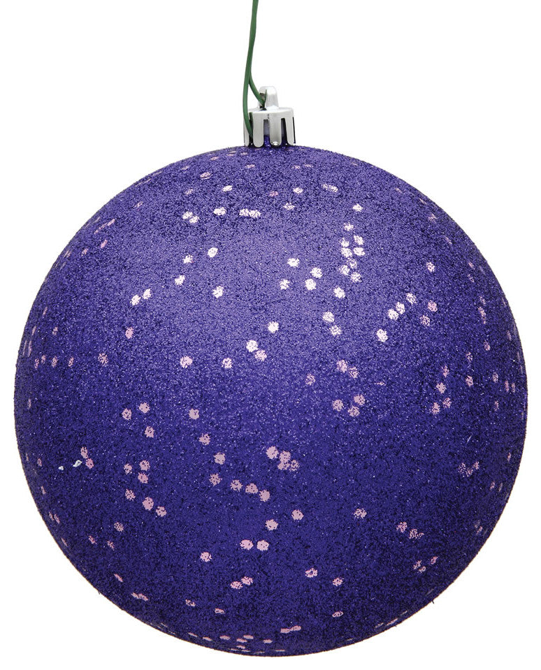 Vickerman 4.75" Purple Sequin Ball Ornament, 4 per Bag