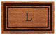 Brown Border 18"x30" Monogram Doormat, Letter L
