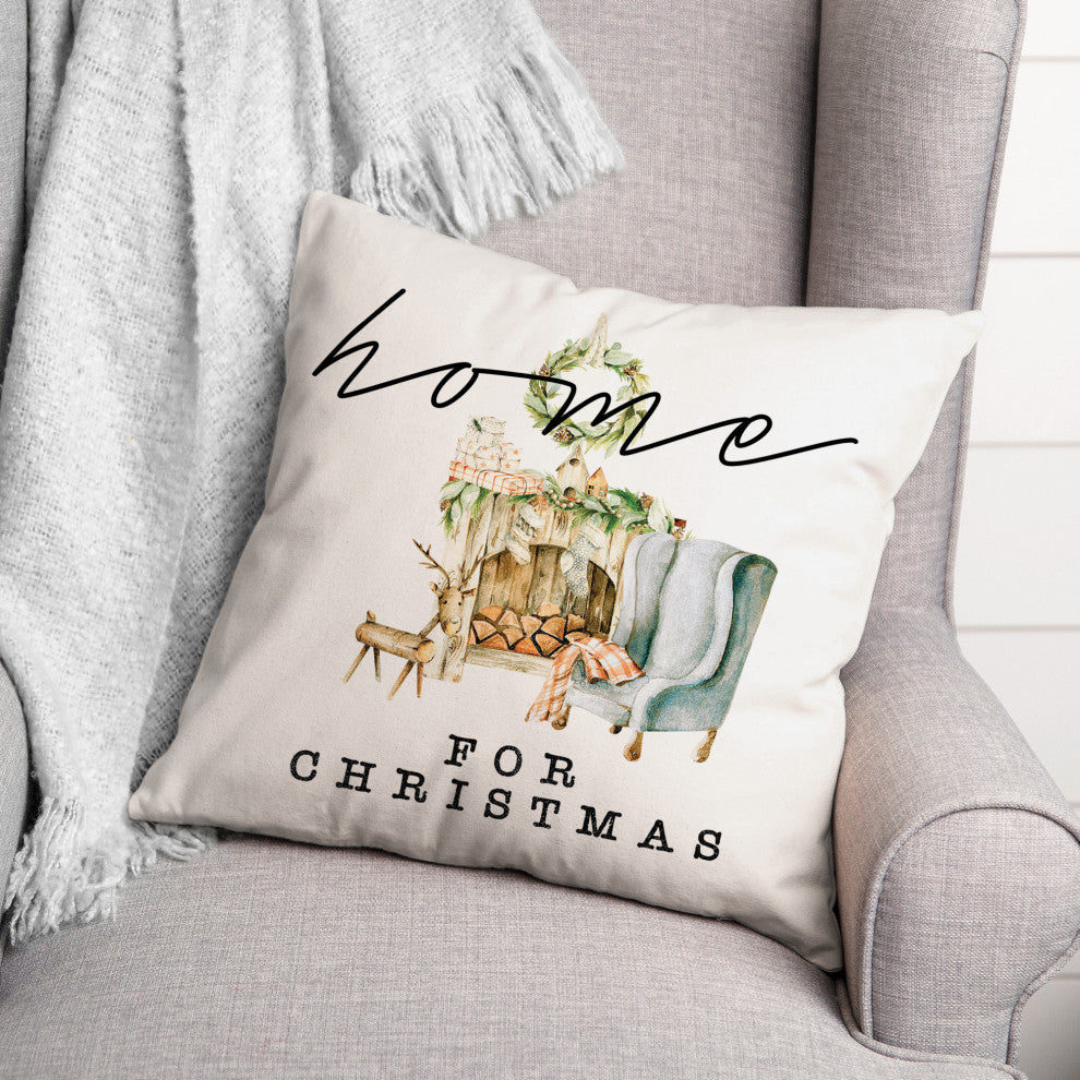 Home For Christmas Quilt 6 18x18 Spun Poly Pillow