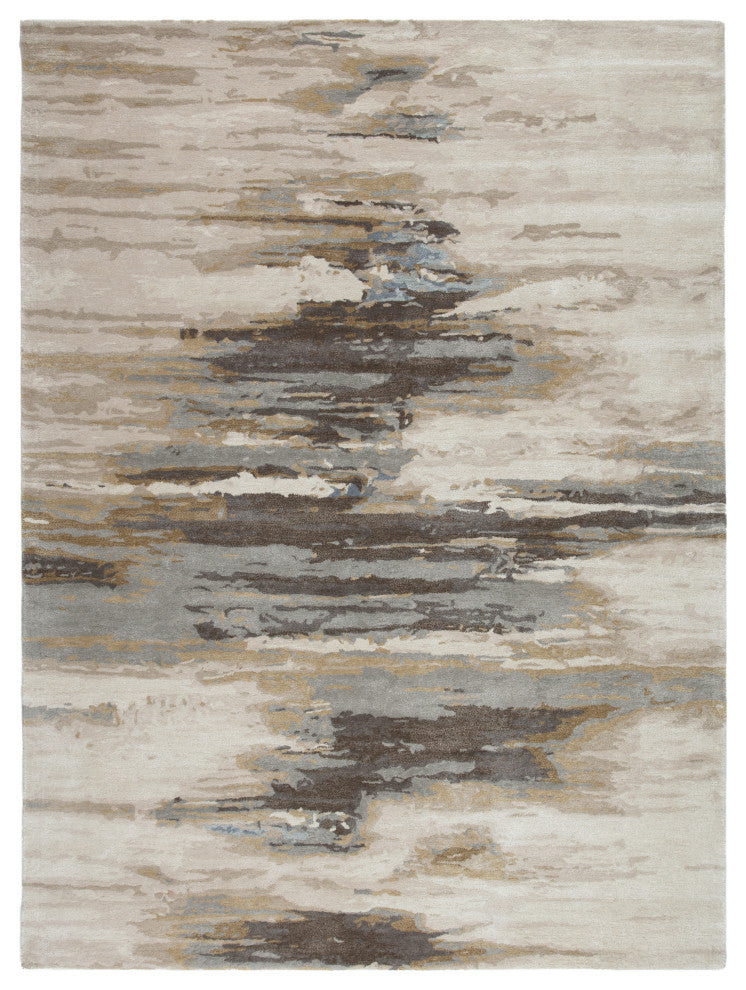Jaipur Living Ryenn Handmade Abstract Cream/Gold Area Rug, 6'x9'