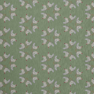 Chickens-go-round Easter Chenille Rug, Laurel Tree Green, 5'x7'