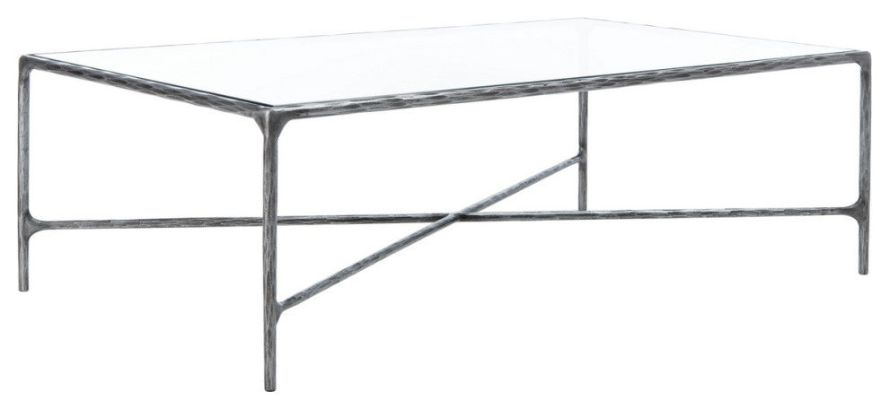 Safavieh Couture Jessa Rectangle Metal Coffee Table, Silver