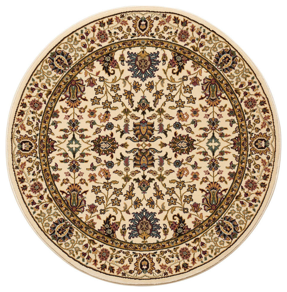 Kathy Ireland Antiquities "Royal Countryside" Area Rug, Ivory, 3'9"x3'9"