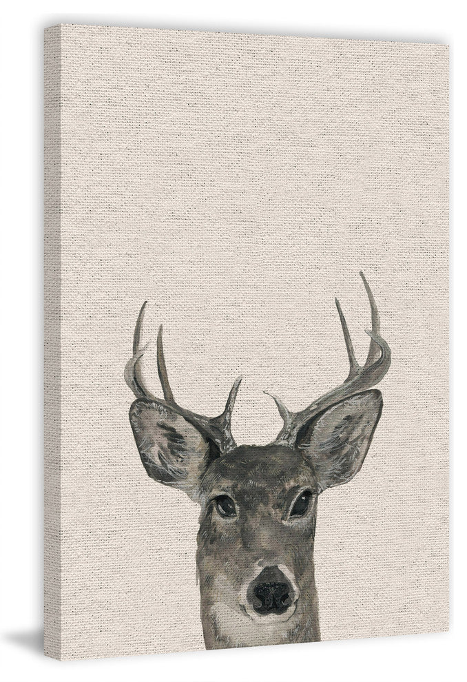 "Mischievous Deer" Painting Print on Wrapped Canvas, 12"x18"