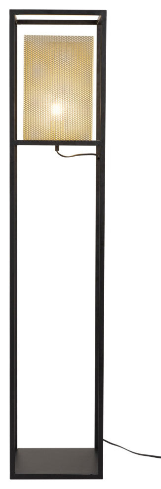 Floor Lamp Light, Steel Metal, Gold, Black, Kitchen Lounge Cafe Bistro Lobby