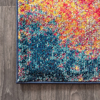 Contemporary POP Modern Abstract Cream/Blue 4' x 6' Area Rug