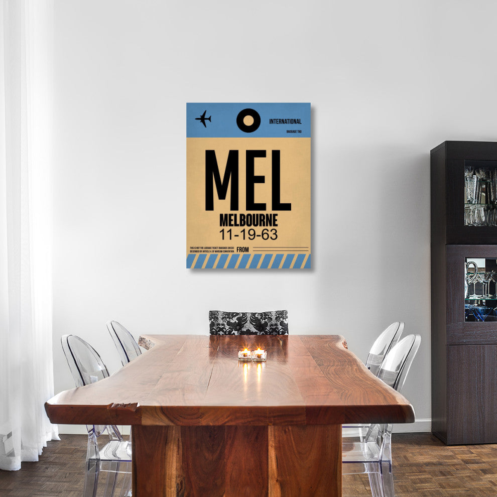 "MEL Melbourne Luggage Tag 1" Fine Art Print