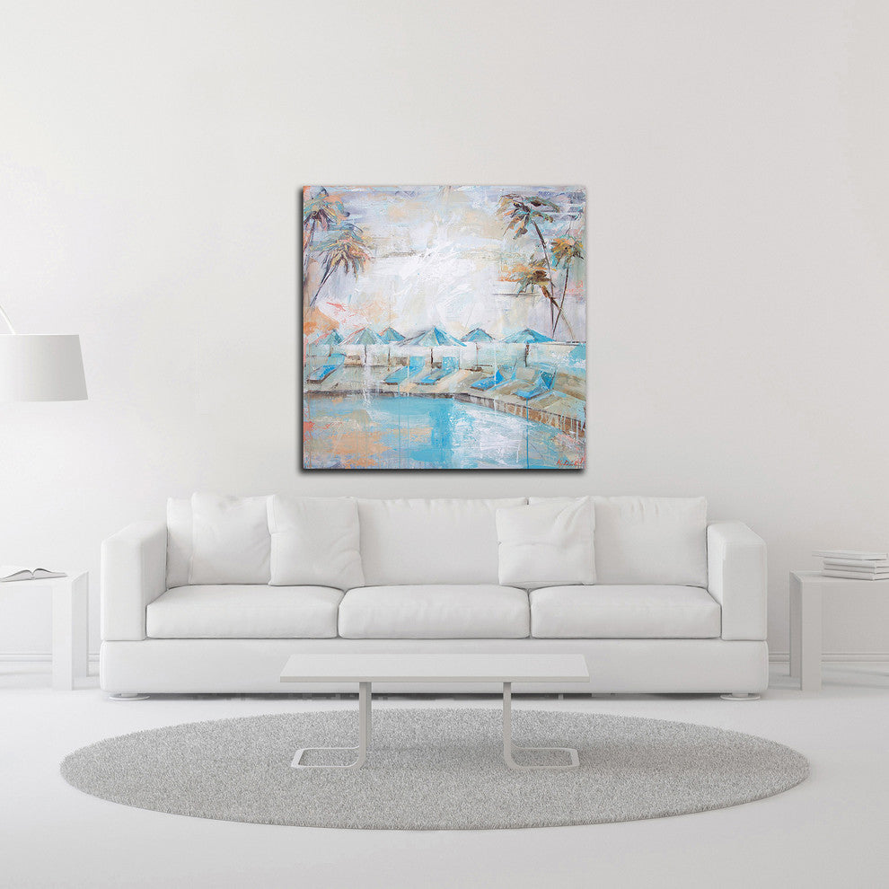Poolside at Kahala by Kym De Los Reyes, Print on Canvas, 16" x 16"