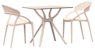 Sunset Dining Set With 2 Chairs White