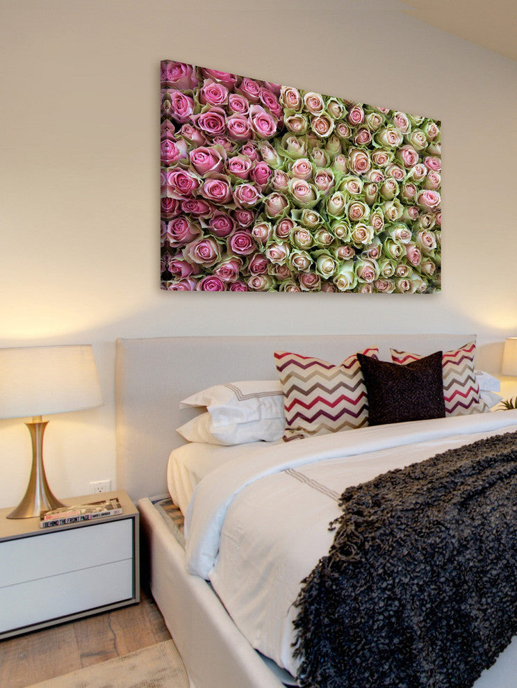 "Roses in Pink" Painting Print on Wrapped Canvas