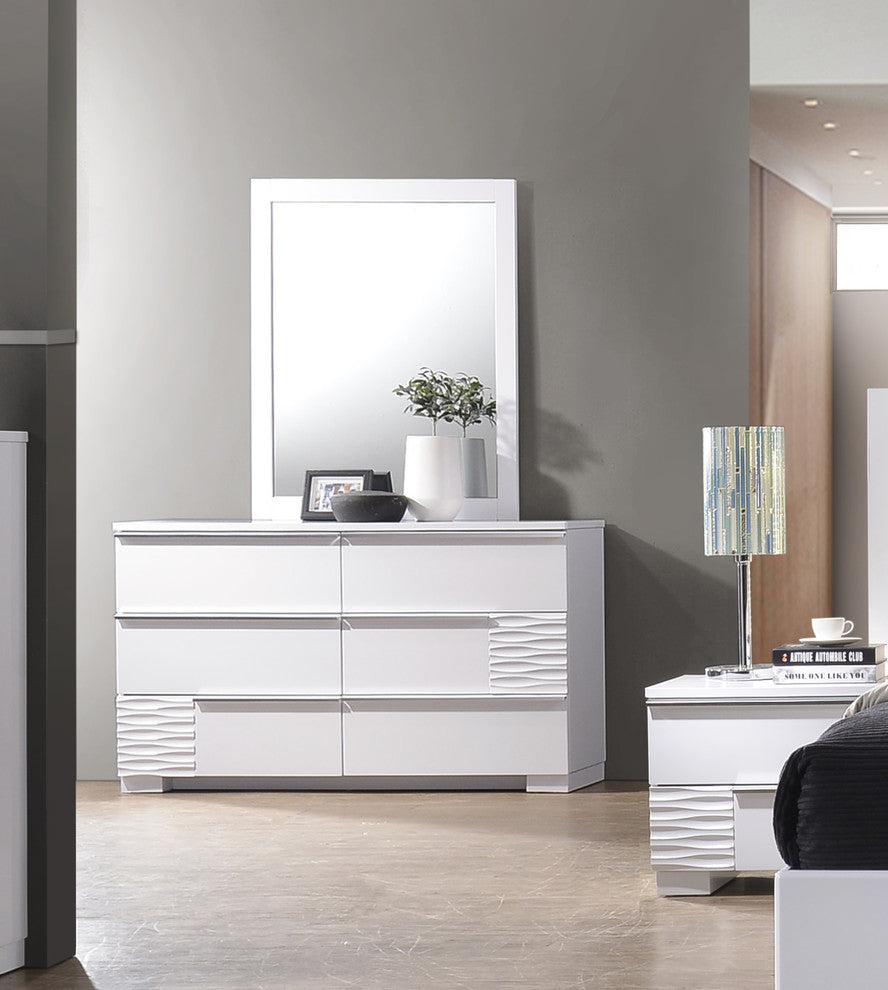 Athens, White Lacquer Bedroom Dresser
