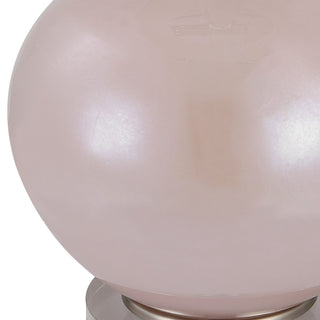 Elegant Blush Pink Art Glass Table Lamp 29 in Organic Bottle Shape Round