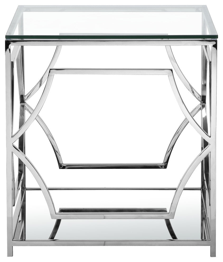 Edward Side Table, High Polish Steel