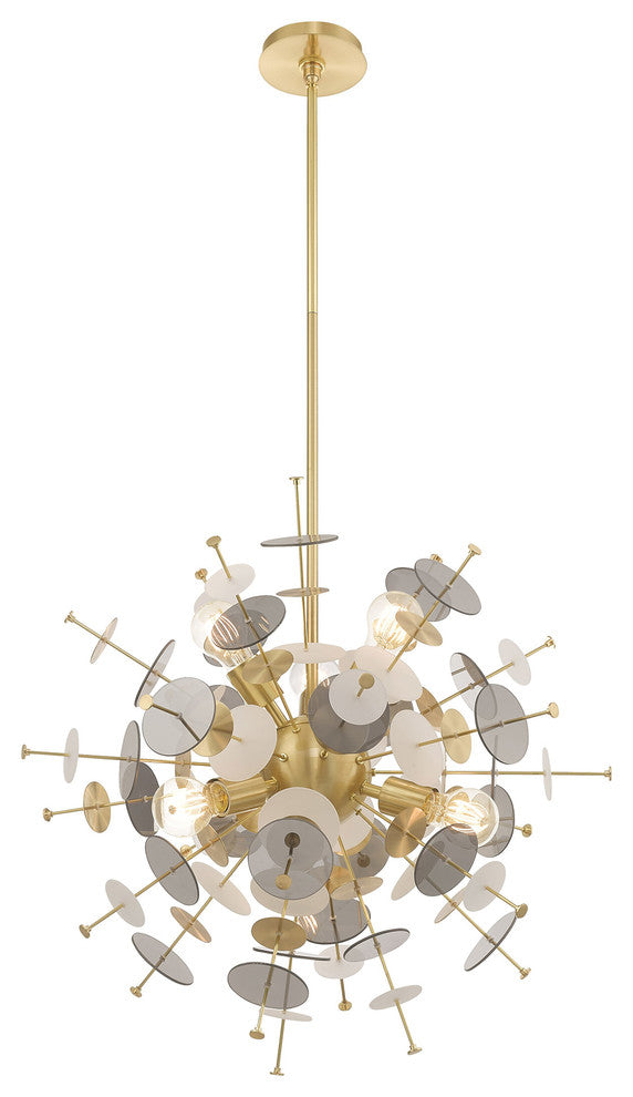 Livex Lighting Satin Brass 6-Light Pendant Chandelier