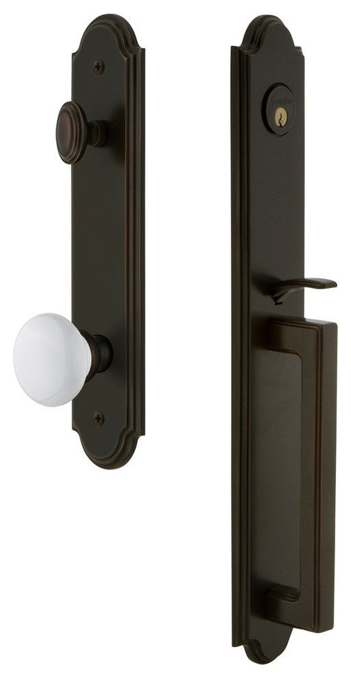 Arc 1-Piece Dummy Handleset, D Grip and Hyde Park Knob, Timeless Bronze, 848662