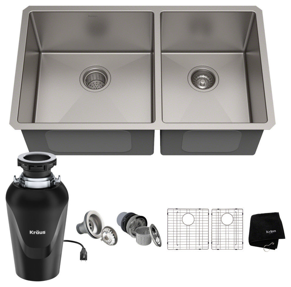 Kraus KHU103-33-100-75MB 33" 16 Gauge Undermount Stainless Steel Kitchen Sink