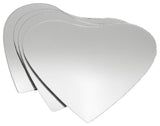 Small Decorative Wall Self Adhesive Shaped Mirrors, Set of 4, Heart