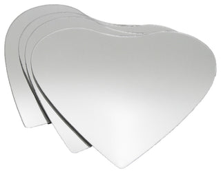 Small Decorative Wall Self Adhesive Shaped Mirrors, Set of 4, Heart